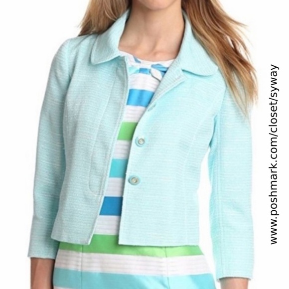 Lilly Pulitzer Beauford Tweed Cropped Blazer Jacket Swirly Boucle - Picture 1 of 15